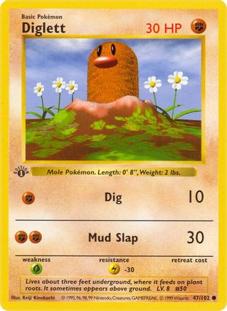 Diglett (47/102) [Base Set Shadowless Unlimited] | Silver Goblin