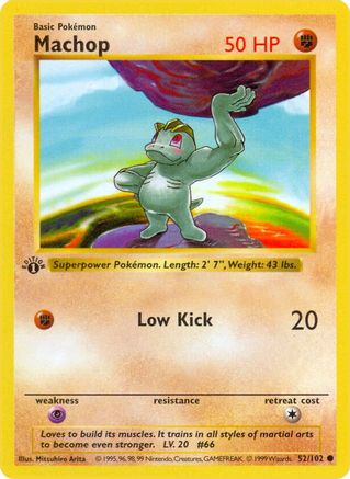 Machop (52) (1st Edition) - Base Set (Shadowless)
