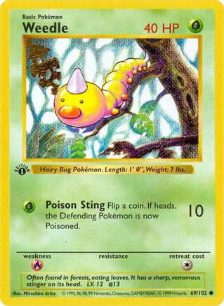 Weedle (69) (1st Edition) - Base Set (Shadowless)
