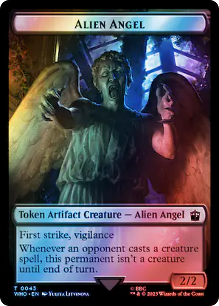 Alien Angel // Alien Salamander Double-Sided Token (Surge Foil) [Doctor Who Tokens] | Silver Goblin