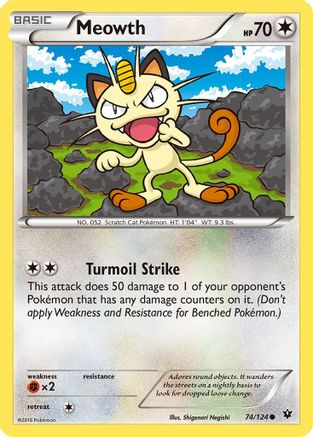 Meowth (74/124) [XY: Fates Collide] | Silver Goblin