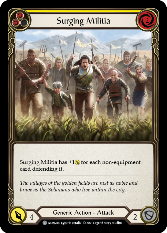 Surging Militia (Yellow) 1st Edition  (MON288) - Monarch | Silver Goblin