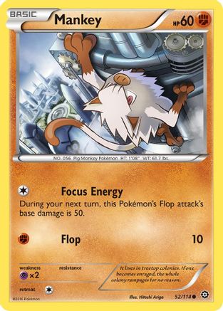 Mankey (52/114) [XY: Steam Siege] | Silver Goblin