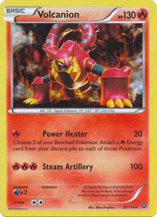 Volcanion (25/114) (Cracked Ice Holo) (Theme Deck Exclusive) [XY: Steam Siege] | Silver Goblin