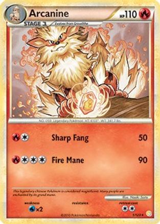 Arcanine (1/123) (Theme Deck Exclusive) [HeartGold & SoulSilver: Base Set] | Silver Goblin