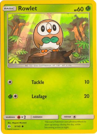 Rowlet (9/149) (Water Web Holo) [Sun & Moon: Base Set]