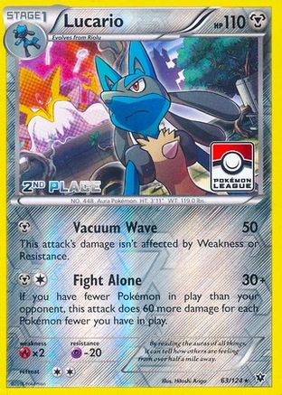 Lucario (63/124) (League Promo 2nd Place) [XY: Fates Collide]