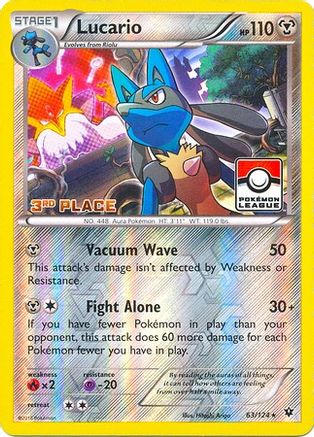 Lucario (63/124) (League Promo 3rd Place) [XY: Fates Collide]