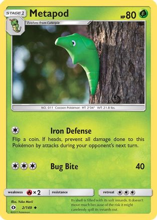 Metapod (2/149) [Sun & Moon: Base Set] | Silver Goblin