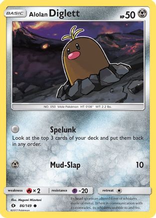 Alolan Diglett (86) Reverse Holofoil - Sun & Moon