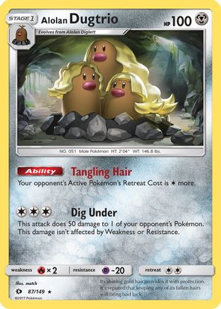 Alolan Dugtrio (87) Reverse Holofoil - Sun & Moon