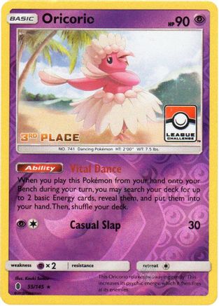 Oricorio (55/145) (League Promo 3rd Place) [Sun & Moon: Guardians Rising] | Silver Goblin