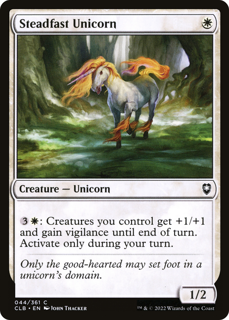 Steadfast Unicorn [Commander Legends: Battle for Baldur's Gate] | Silver Goblin