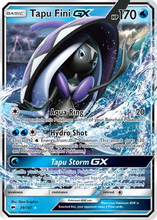 Tapu Fini GX (39/147) [Sun & Moon: Burning Shadows] | Silver Goblin