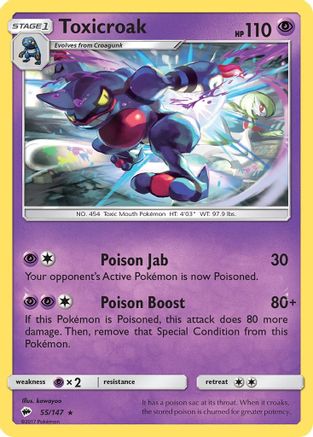 Toxicroak (55/147) [Sun & Moon: Burning Shadows] | Silver Goblin