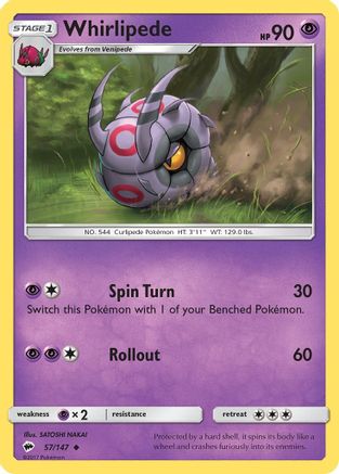 Whirlipede (57/147) [Sun & Moon: Burning Shadows] | Silver Goblin