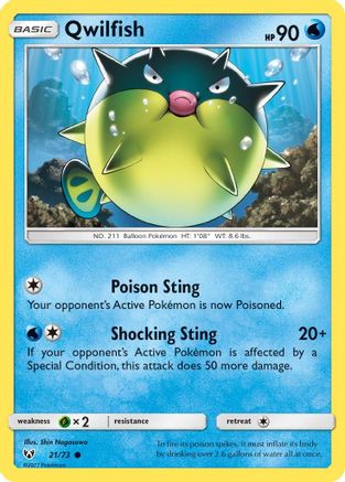 Qwilfish (21/73) [Sun & Moon: Shining Legends] | Silver Goblin