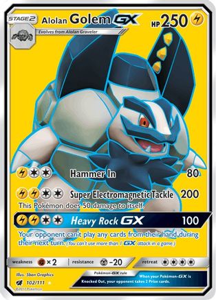 Alolan Golem GX (102/111) [Sun & Moon: Crimson Invasion] | Silver Goblin