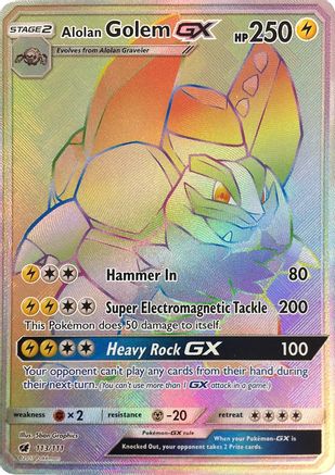 Alolan Golem GX (Secret) (113) Holofoil - Crimson Invasion