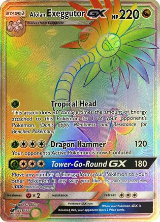 Alolan Exeggutor GX (Secret) (118) Holofoil - Crimson Invasion