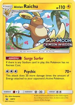 Alolan Raichu - SM72 (Prerelease) (SM72) Holofoil - SM Promos