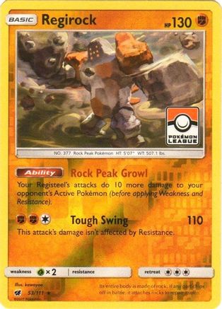 Regirock (53/111) (League Promo) [Sun & Moon: Crimson Invasion] | Silver Goblin