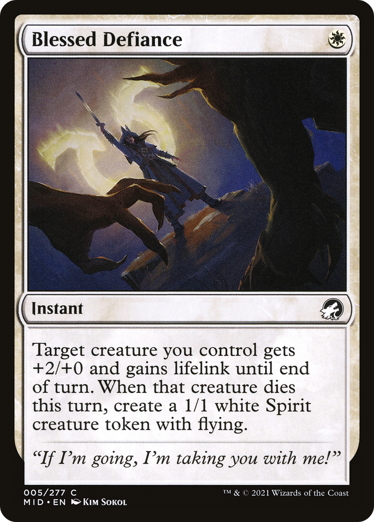 Blessed Defiance [Innistrad: Midnight Hunt] | Silver Goblin