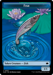 Fish // Warren Warleader Double-Sided Token [Bloomburrow Tokens] | Silver Goblin
