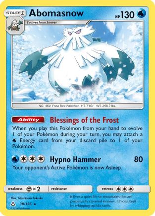 Abomasnow (38/156) [Sun & Moon: Ultra Prism] Reverse Holofoil