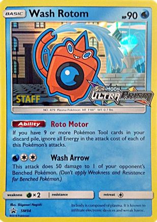 Wash Rotom (SM94) (Staff Prerelease Promo) [Sun & Moon: Black Star Promos] | Silver Goblin