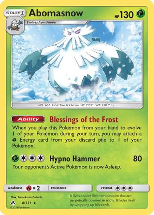 Abomasnow (4) Reverse Holofoil - SM  Forbidden Light