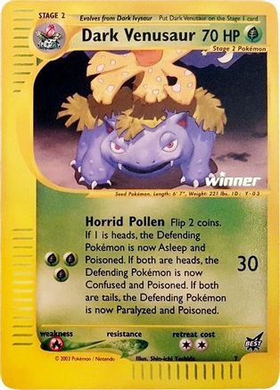 Dark Venusaur (7) (Winner) [Best of Promos] | Silver Goblin