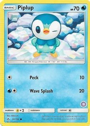 Piplup (32/156) (Deck Exclusive #11) [Sun & Moon: Trainer Kit - Alolan Sandslash] | Silver Goblin