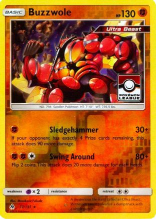 Buzzwole - 77/131 (Pokemon League) (77) Reverse Holofoil - League & Championship Cards