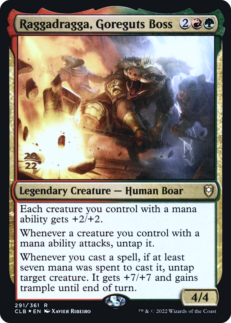 Raggadragga, Goreguts Boss [Commander Legends: Battle for Baldur's Gate Prerelease Promos] | Silver Goblin