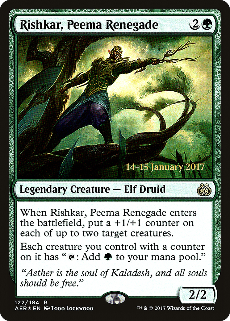 Rishkar, Peema Renegade [Aether Revolt Prerelease Promos] | Silver Goblin