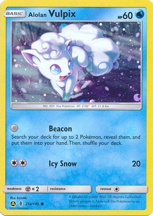 Alolan Vulpix (21a/145) (Alternate Art Promo) [Sun & Moon: Guardians Rising] | Silver Goblin