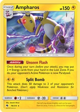 Ampharos (78/214) (Theme Deck Exclusive) [Sun & Moon: Lost Thunder] | Silver Goblin