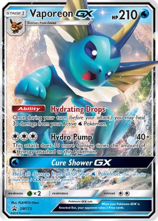 Vaporeon GX (SM172) [Sun & Moon: Black Star Promos] | Silver Goblin