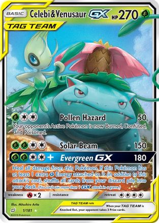 Celebi & Venusaur GX (1/181) [Sun & Moon: Team Up] | Silver Goblin