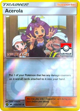 Acerola (112a/147) (League Promo 3rd Place) [Sun & Moon: Burning Shadows] | Silver Goblin