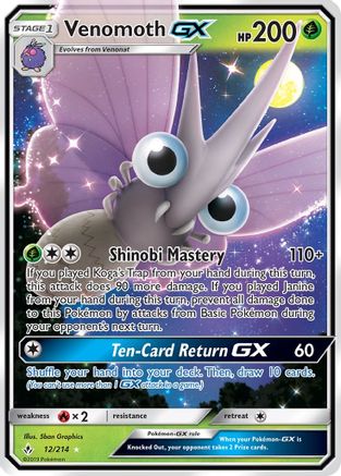 Venomoth GX (12/214) [Sun & Moon: Unbroken Bonds] | Silver Goblin