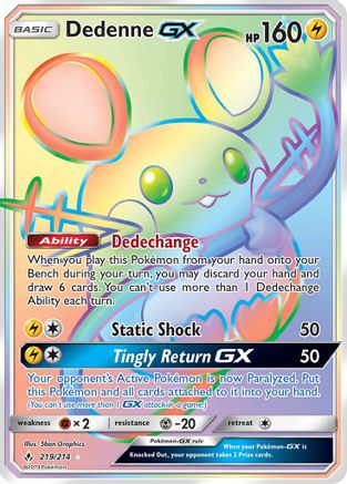 Dedenne GX (219/214) [Sun & Moon: Unbroken Bonds] | Silver Goblin