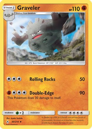 Graveler (88/214) [Sun & Moon: Unbroken Bonds] | Silver Goblin