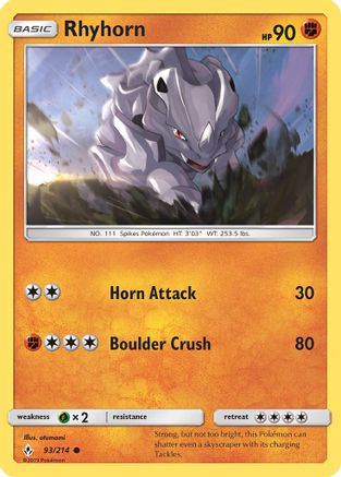 Rhyhorn (93/214) [Sun & Moon: Unbroken Bonds] | Silver Goblin