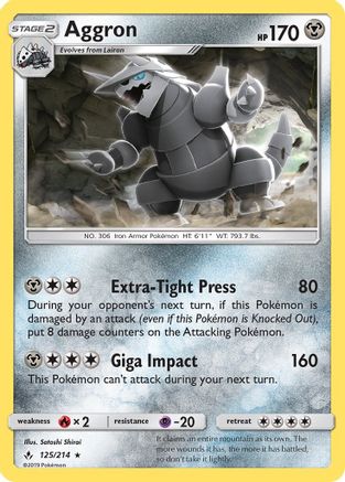 Aggron (125/214) [Sun & Moon: Unbroken Bonds] | Silver Goblin