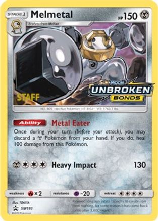 Melmetal (SM181) (Staff Prerelease Promo) [Sun & Moon: Black Star Promos]