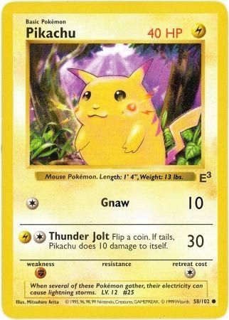 Pikachu (58/102) (E3 Stamped Promo with Red Cheeks) [Miscellaneous Cards] | Silver Goblin