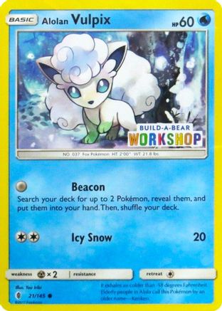 Alolan Vulpix (21/145) (Build A Bear Workshop Exclusive) [Sun & Moon: Guardians Rising] | Silver Goblin