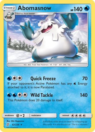 Abomasnow (42/236) [Sun & Moon: Unified Minds] Reverse Holofoil